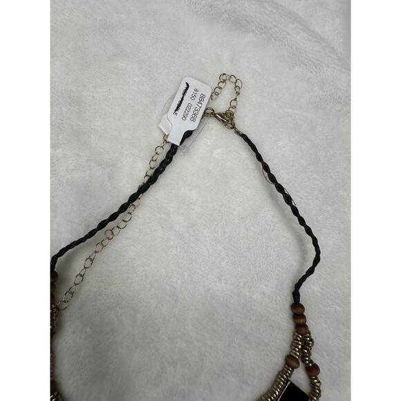 NEW Free People Lately Necklace Gold Black Bohemian Goddess Layered Statement - Picture 3 of 5